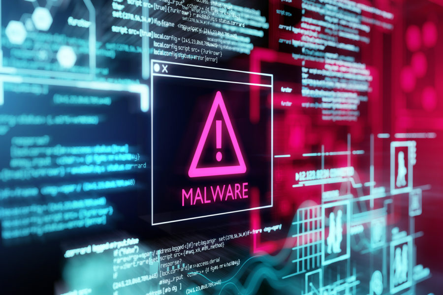 detector de malware en una pantalla