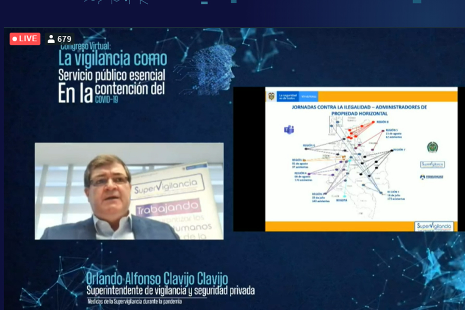 seguridad privada Orlando Alfonso Clavijo Clavijo en el congreso virtual de ECOS Colombia