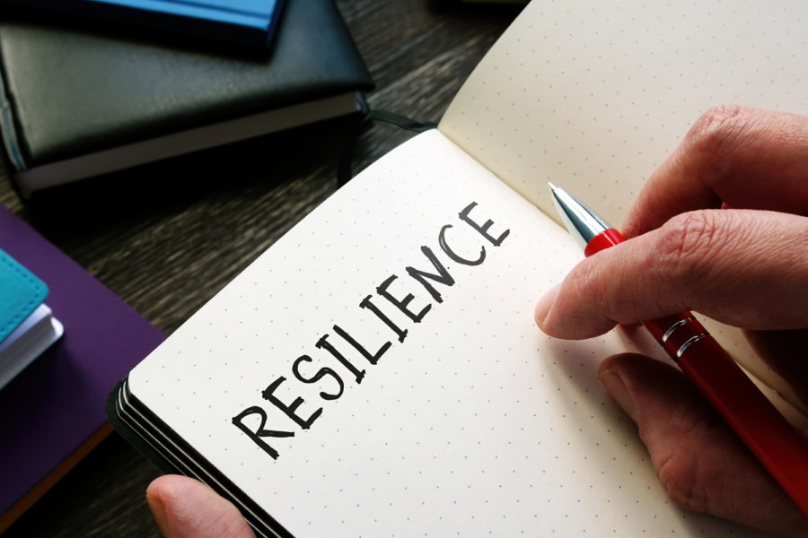resiliencia organizacional apuntado en una libreta