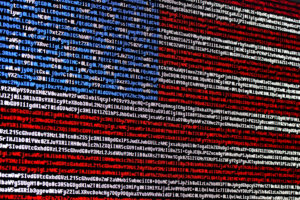 ciberseguridad bandera digital de Estados Unidos