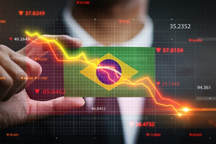 bandera de Brasil con indicadores económicos