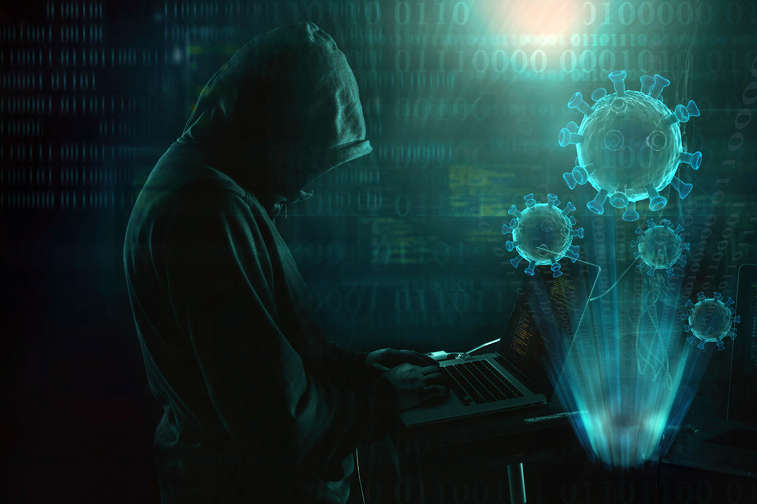 ciberseguridad un hacker realiza un ciberataque durante la pandemia de coronavirus
