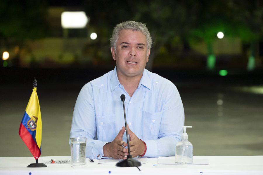 Ivan Duque, presidente de Colombia, en un discurso televisivo