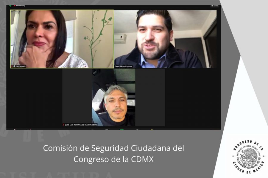 Participantes en la tertulia virtual de la Comisión de Seguridad Ciudadana del Congreso de la CDMX sobre extorsión telefónica
