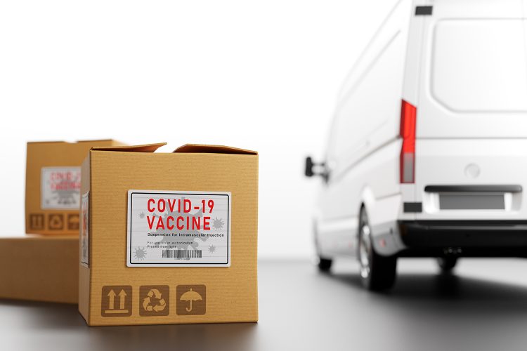 transporte de seguridad privada con vacunas contra el coronavirus