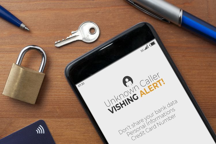 alerta de vishing en un smartphone