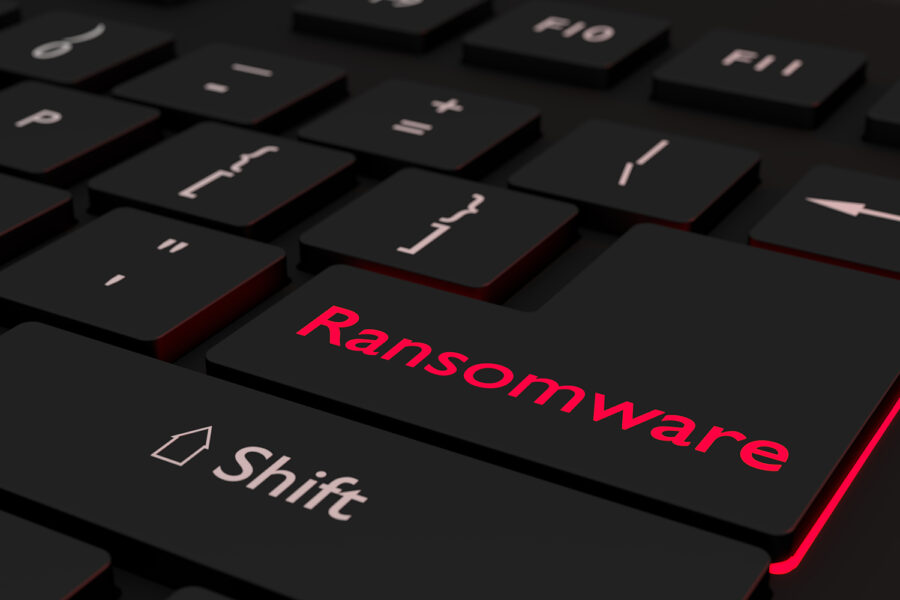 ransomware en un teclado de ordenador