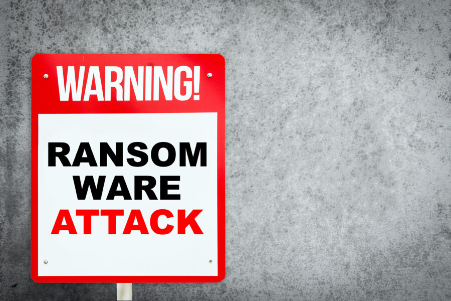 señal de advertencia de ataque de ransomware