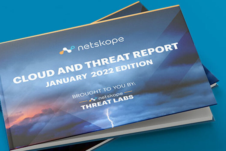 Portada del informe Cloud and Threat Report de Netskope correspondiente a enero de 2022