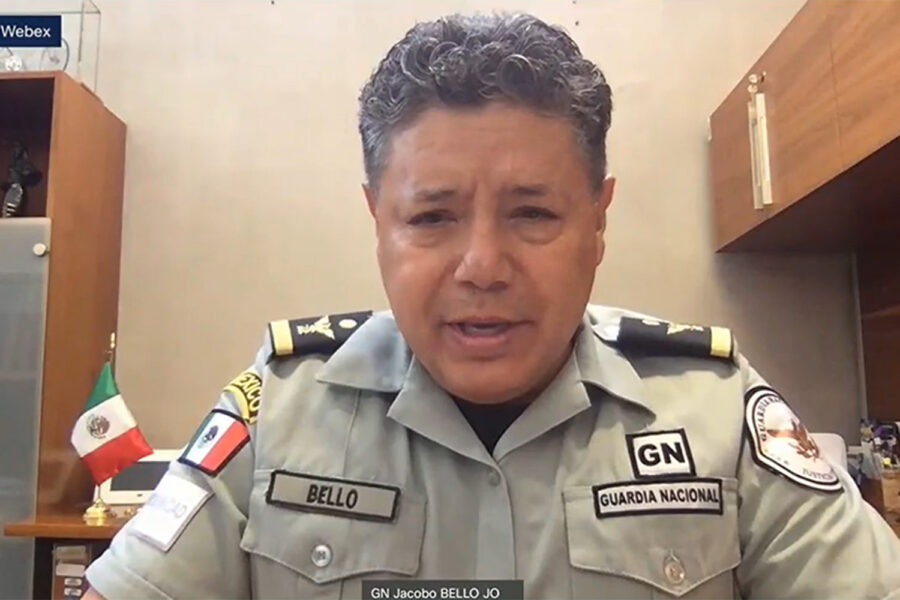 comisario Mtro. Jacobo Bello Joya de la Guardia Nacional mexicana