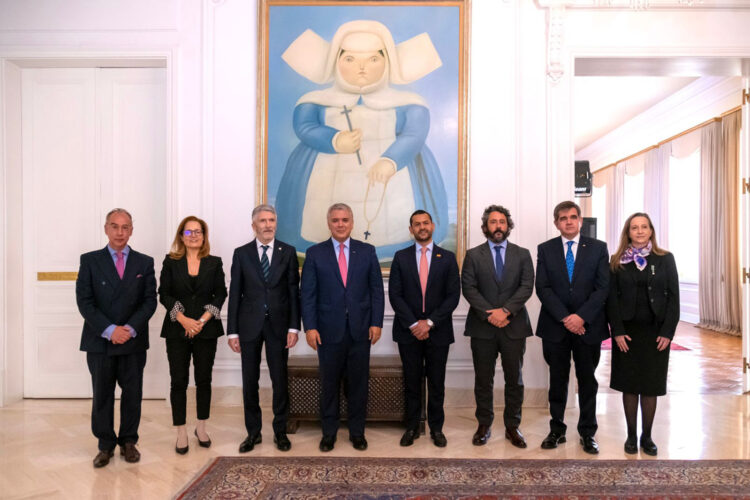 El presidente colombiano Iván Duque recibió al ministro del Interior español en la Casa de Nariño de Bogotá