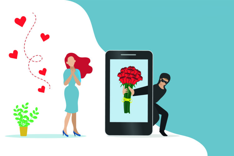 intento de fraude en línea en San Valentín