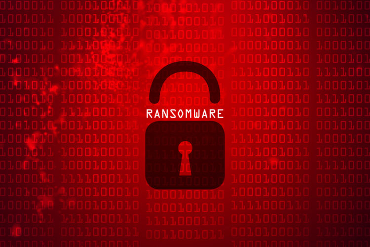concepto de ransomware y candado de ciberseguridad