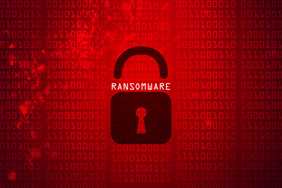 concepto de ransomware y candado de ciberseguridad