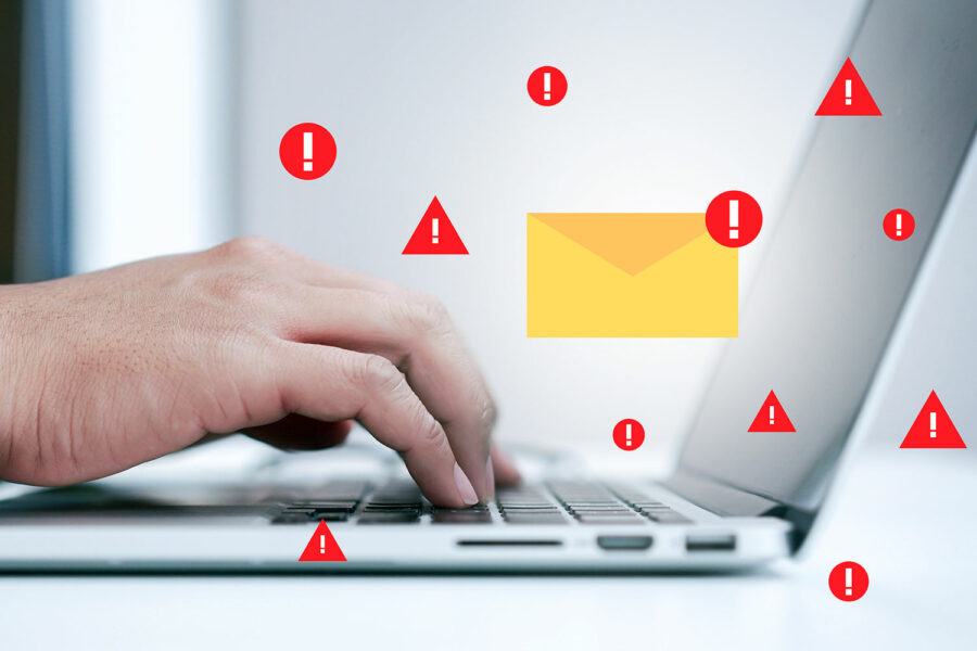 alerta de correo electrónico malicioso