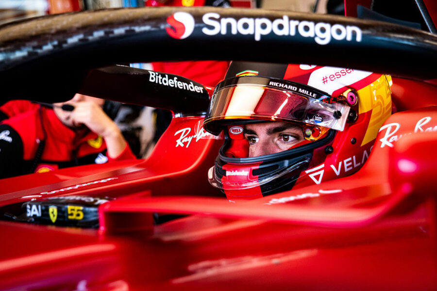 El piloto español Carlos Sainz en su Ferrari de Fórmula 1