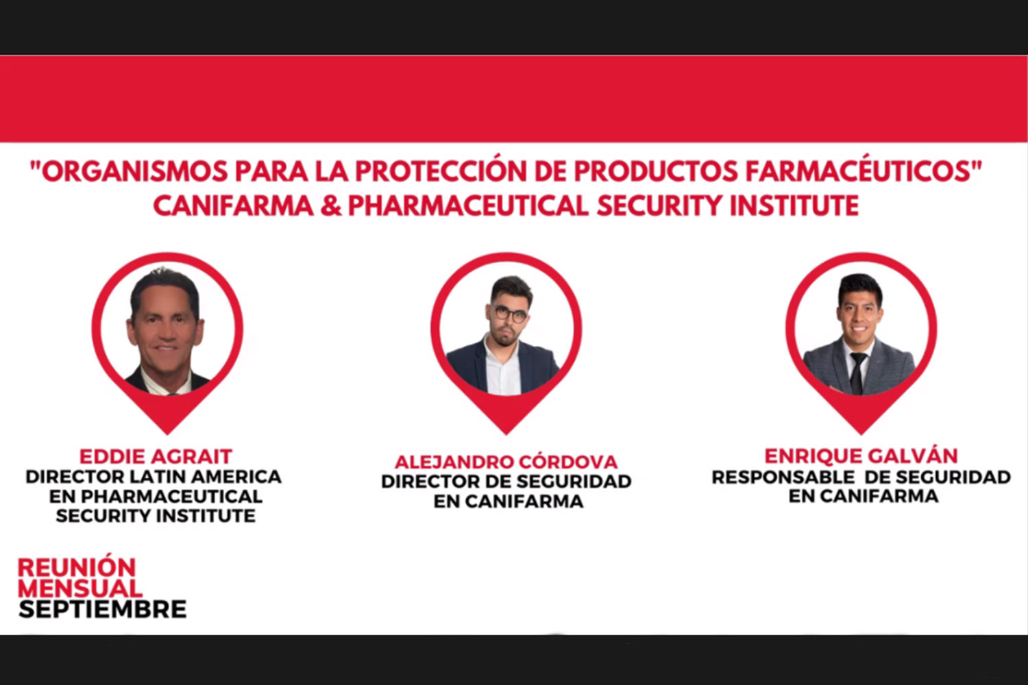 Conferencias de la reunión de ASIS Capítulo México dedicada a la protección de productos farmacéuticos.