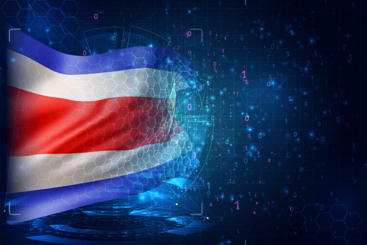 bandera de Costa Rica en un entorno digital