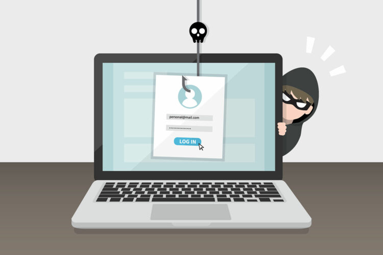 un hacker intenta robar credenciales de acceso mediante phishing