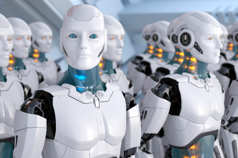 robots humanoides de color blanco