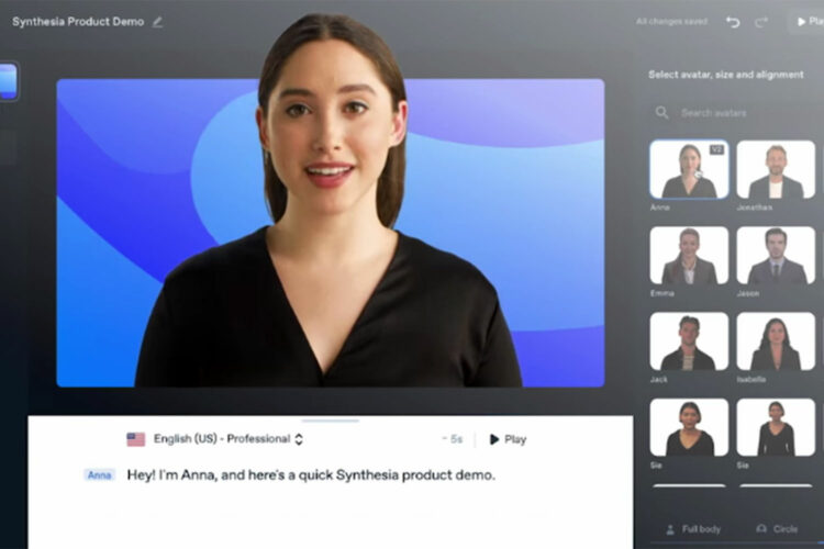 avatar Anna de la empresa Synthesia de inteligencia artificial