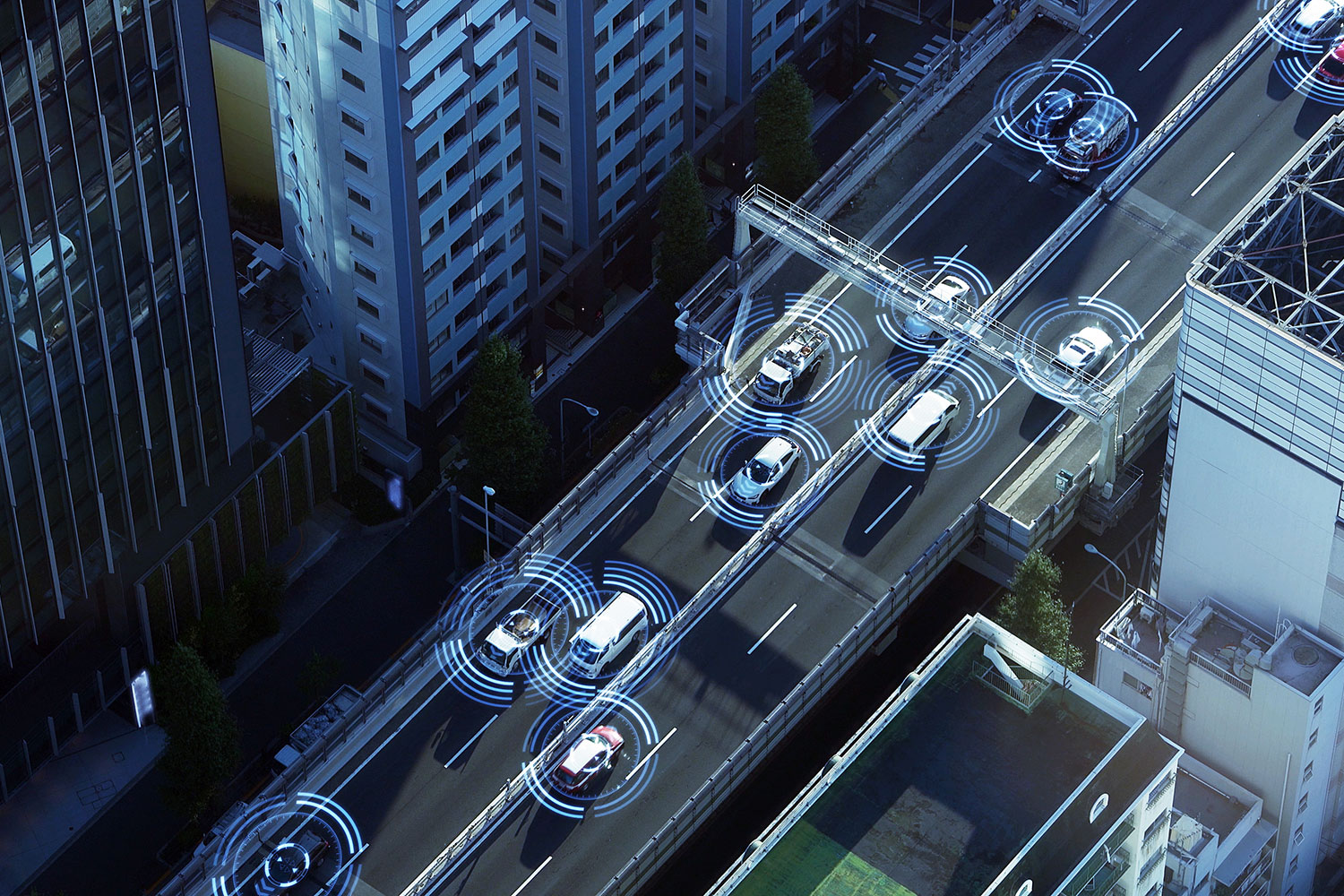 vehículos conectados en una ciudad inteligente