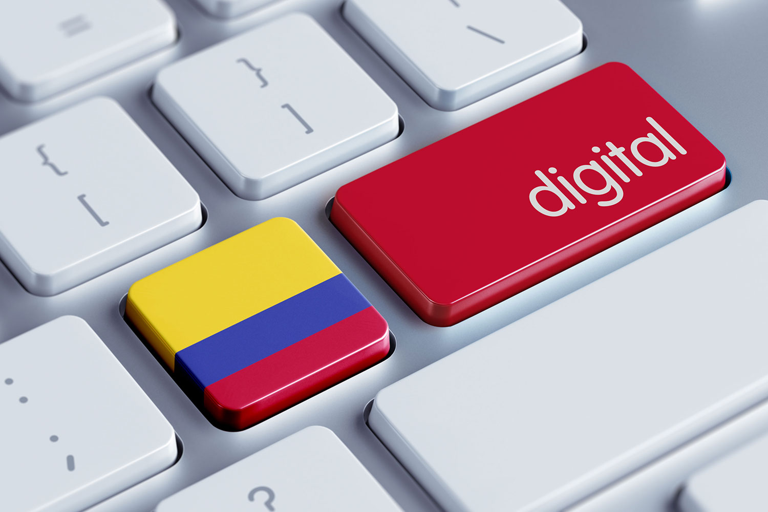 teclado de ordenador con la bandera de Colombia