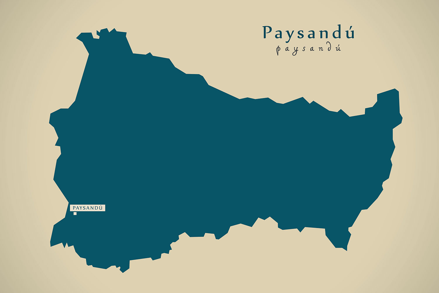 mapa de Paisandú, en Uruguay