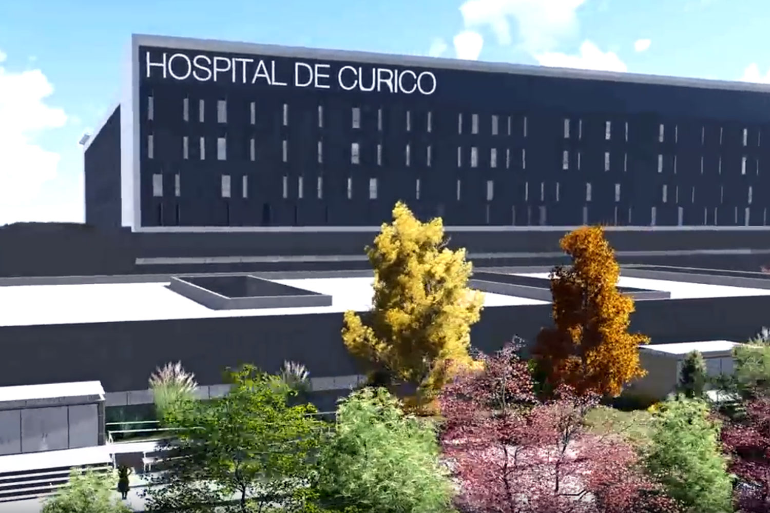 fachada del Hospital de Curicó en Chile
