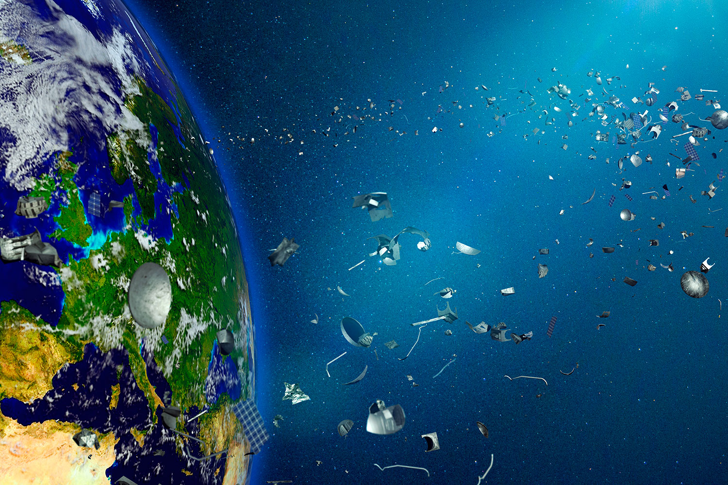 basura espacial alrededor del planeta Tierra