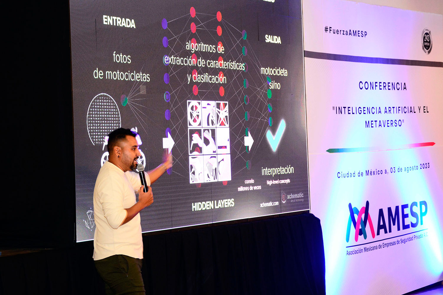 Carlos Mats, experto en inteligencia artificial (IA) y metaverso, en el evento organizado por AMESP