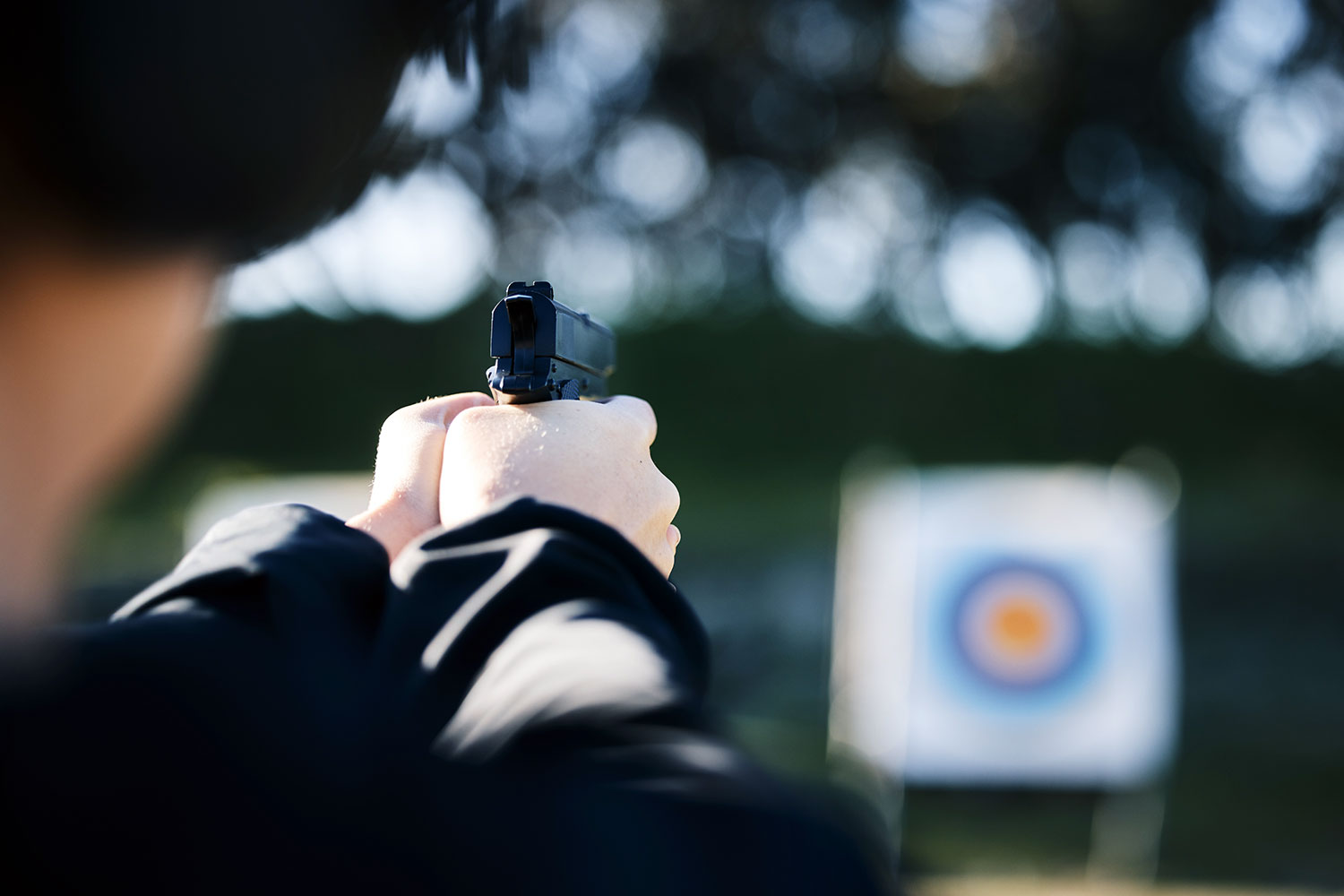 prueba de tiro con una pistola