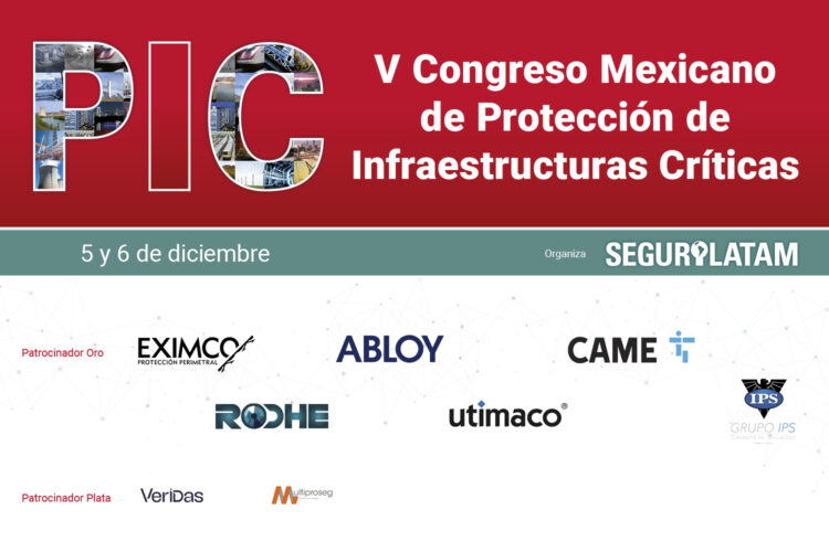 Cartel del V Congreso Mexicano PIC con patrocinadores oro y plata