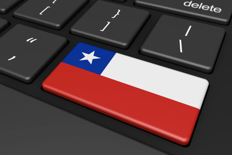 bandera de Chile en una tecla de ordenador