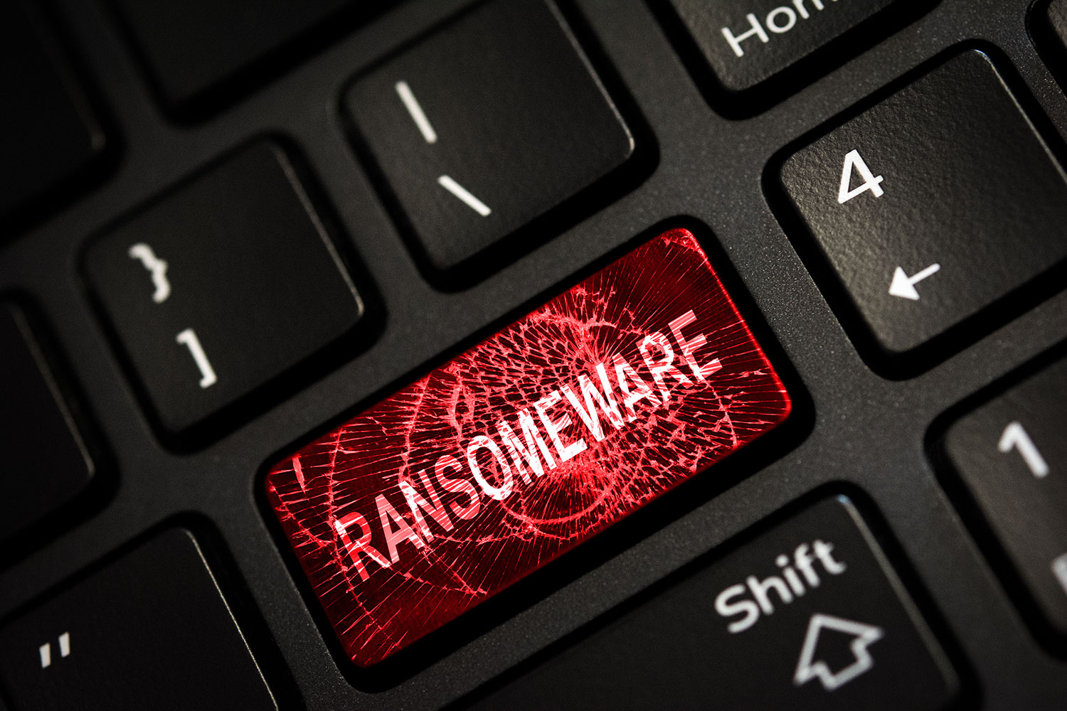 tecla de ordenador con la palabra Ransomware