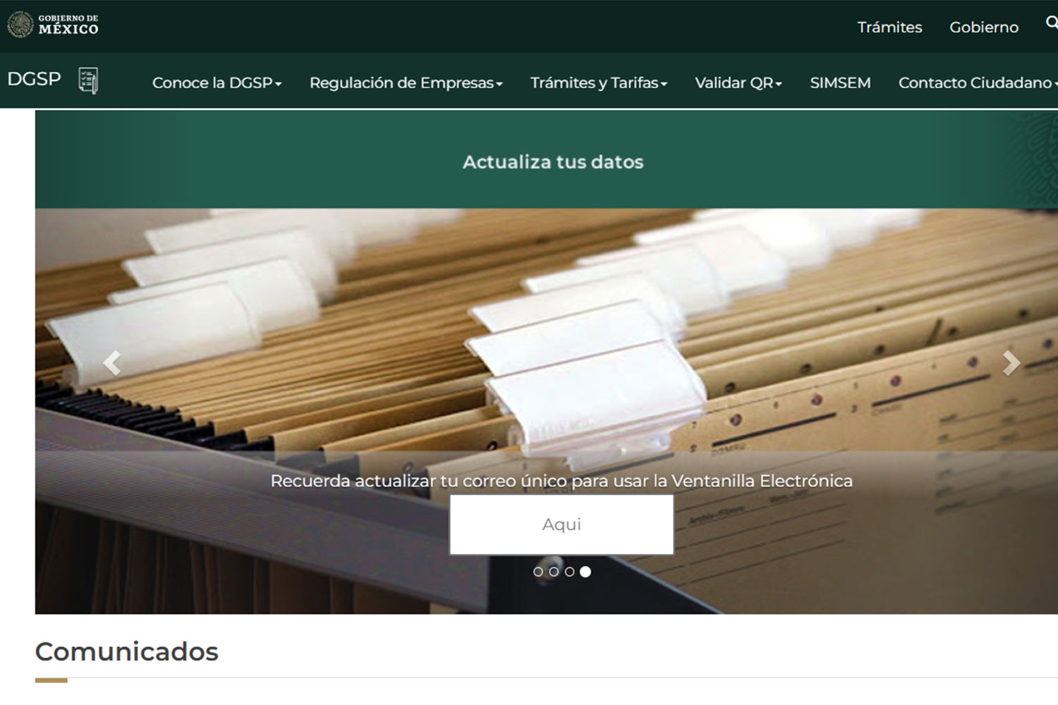 página web de la Dirección General de Seguridad Privada de México