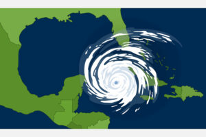un huracán sobre el Golfo de México