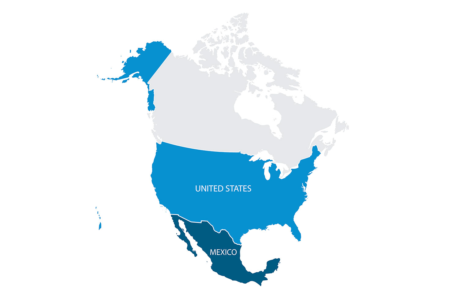 mapa de Estados Unidos y México