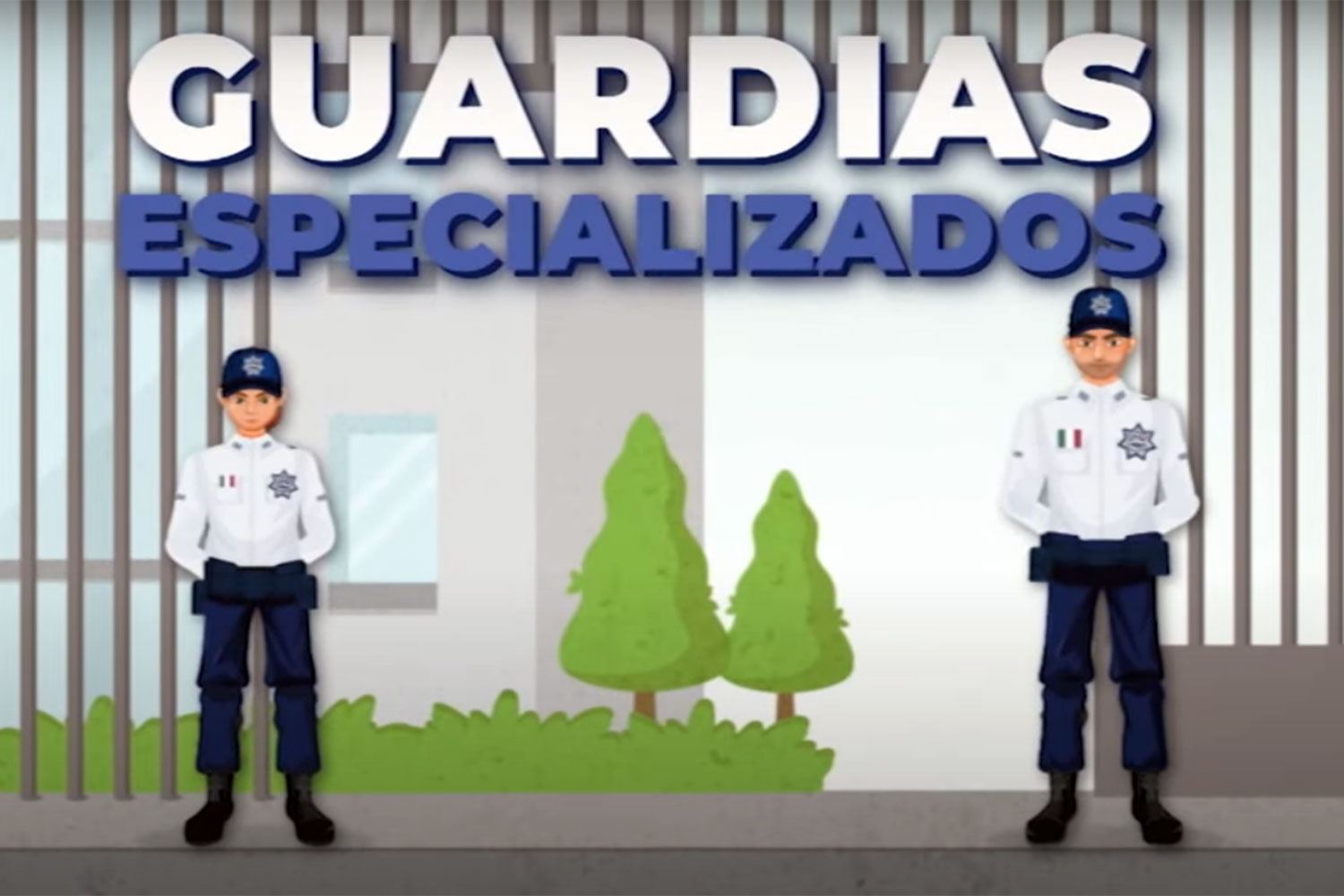 dibujo de dos guardias del Servicio de Protección Federal de México