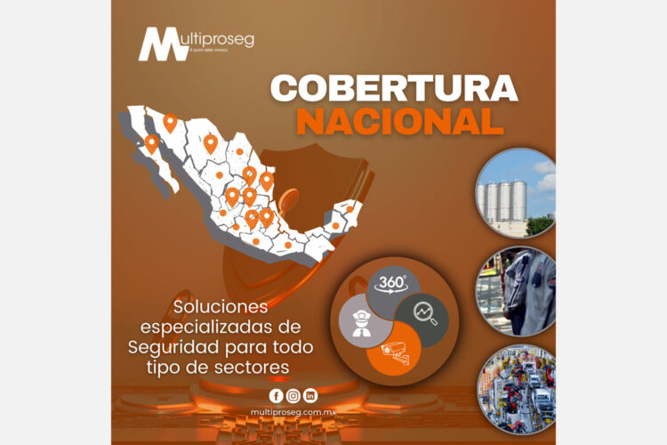 anuncio de Multiproseg sobre su cobertura nacional en soluciones especializadas de seguridad para todo tipo de sectores