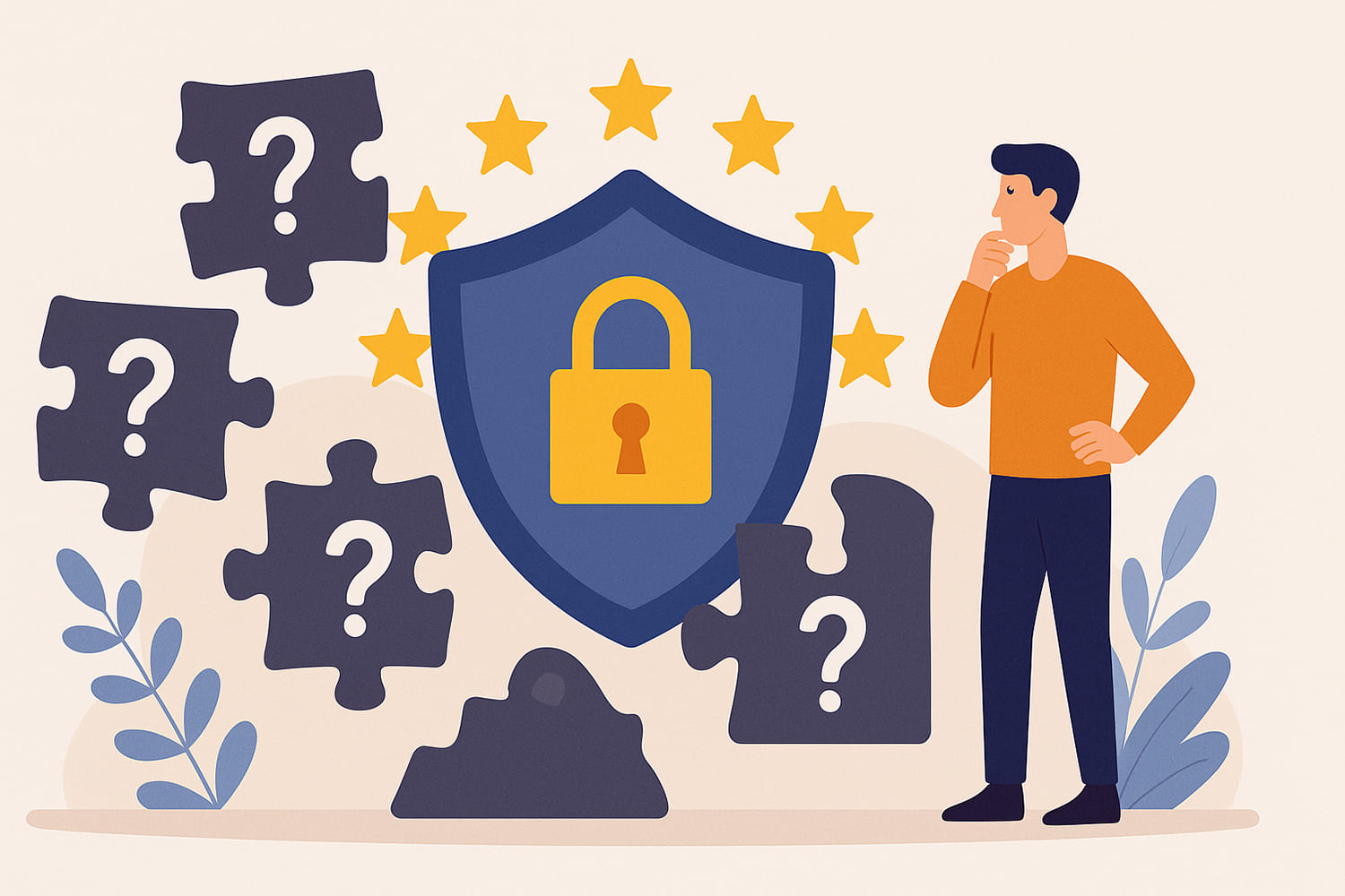 un hombre tiene dudas sobre el GDPR