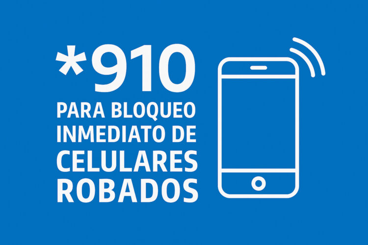 flyer 910 servicio para bloqueo inmediato de celulares robados en Argentina
