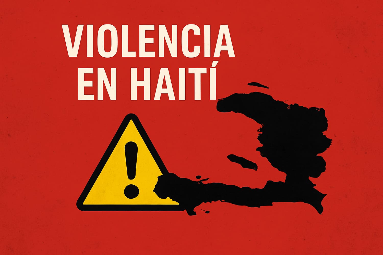 un cartel con el lema Violencia en Haití