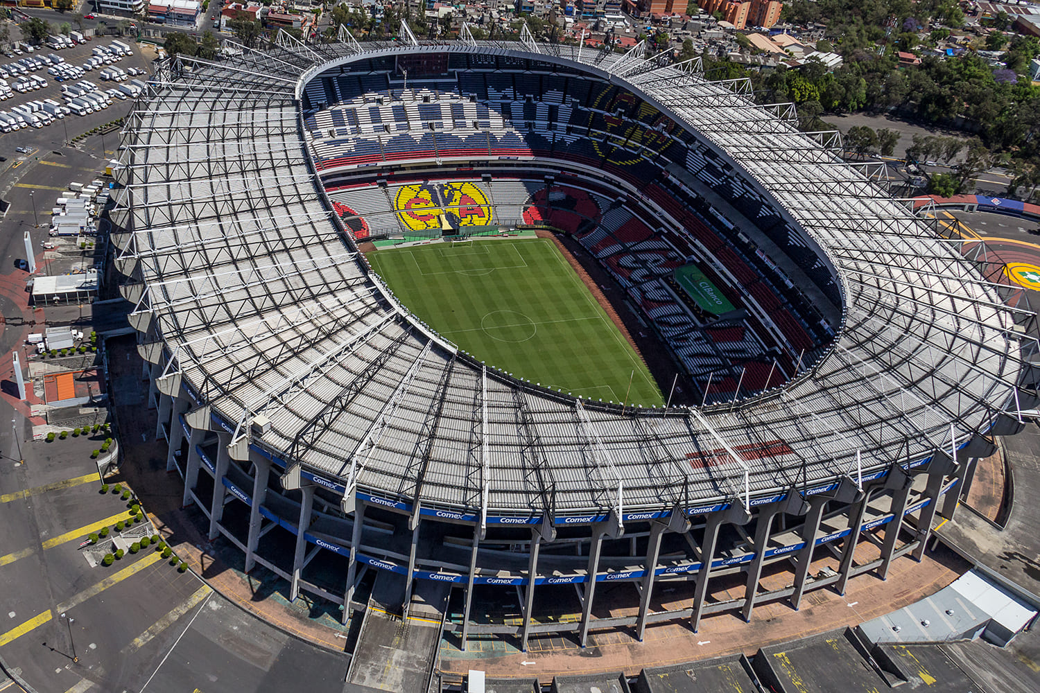 imagen cenital del Estadio Azteca de México