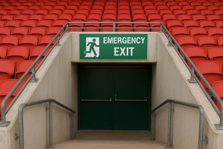 salida de emergencia en un estadio de fútbol