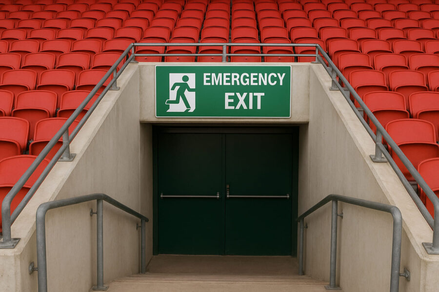 salida de emergencia en un estadio de fútbol