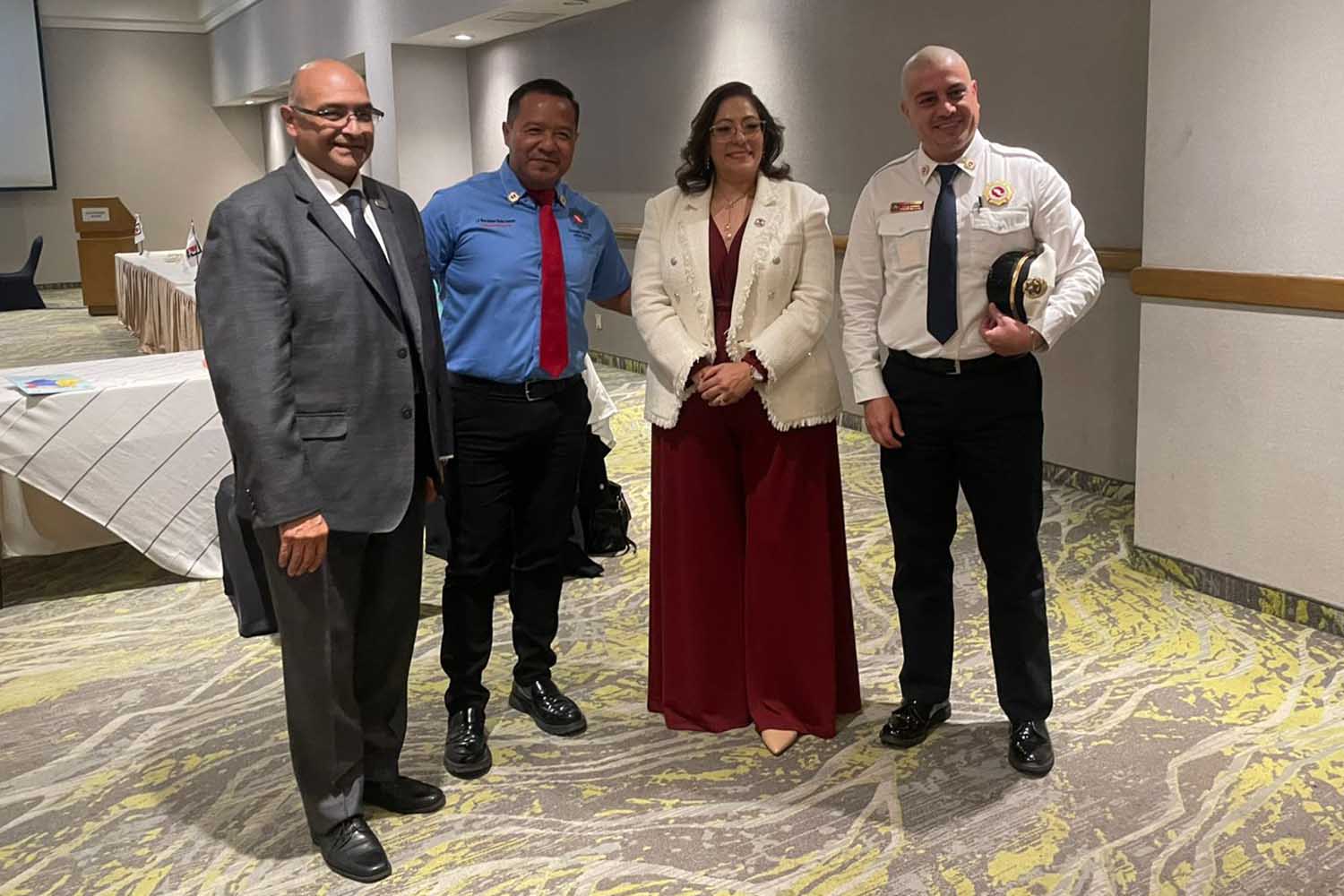 De izquierda a derecha: Sergio Loyola, Marco Antonio Sánchez, Perla Ortega y Rodolfo Roa en la jornada NFPA México 2025