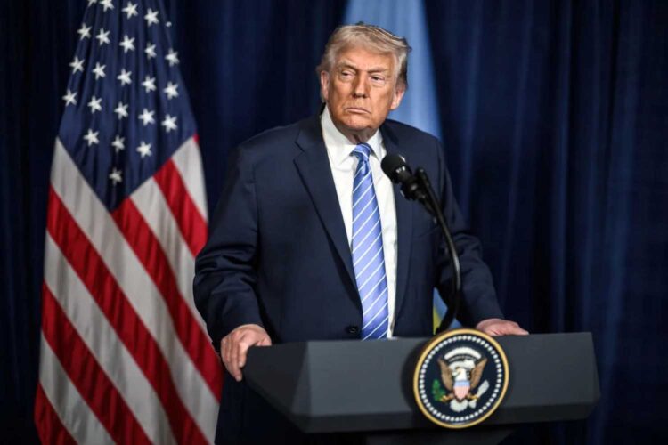 El presidente estadounidense Donald Trump durante una comparecencia de prensa