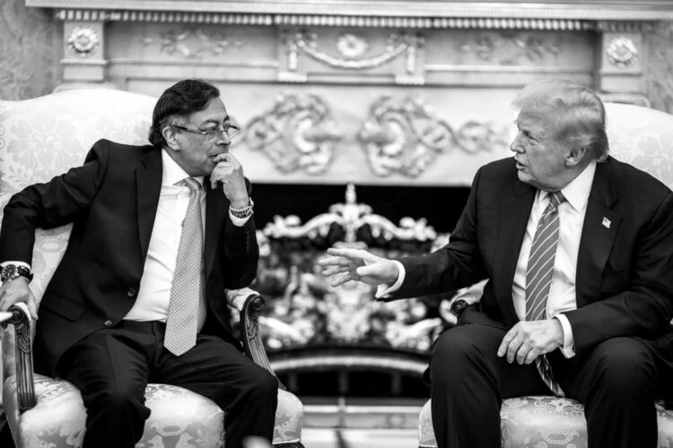 Gustavo Petro y Donald Trump durante su reunión en la Casa Blanca de Washington